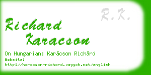 richard karacson business card