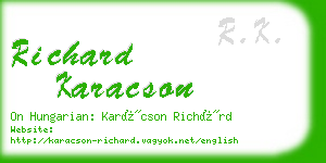 richard karacson business card